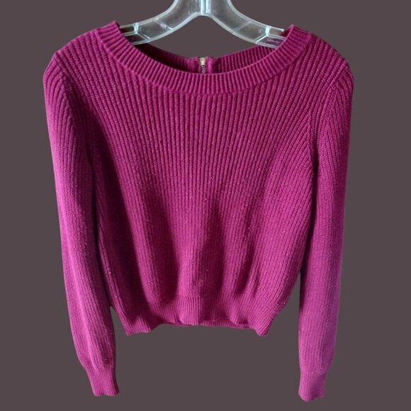 Banana Republic Womens Fuchsia Ribbed Sweater With Back Zipper XSmall - Picture 5 of 5